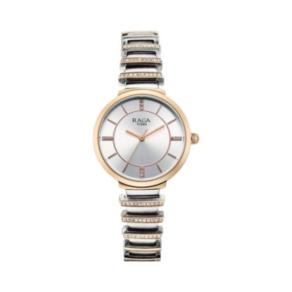 Titan Raga 95431KM01 Analog Two Toned Metal Strap Women Watch